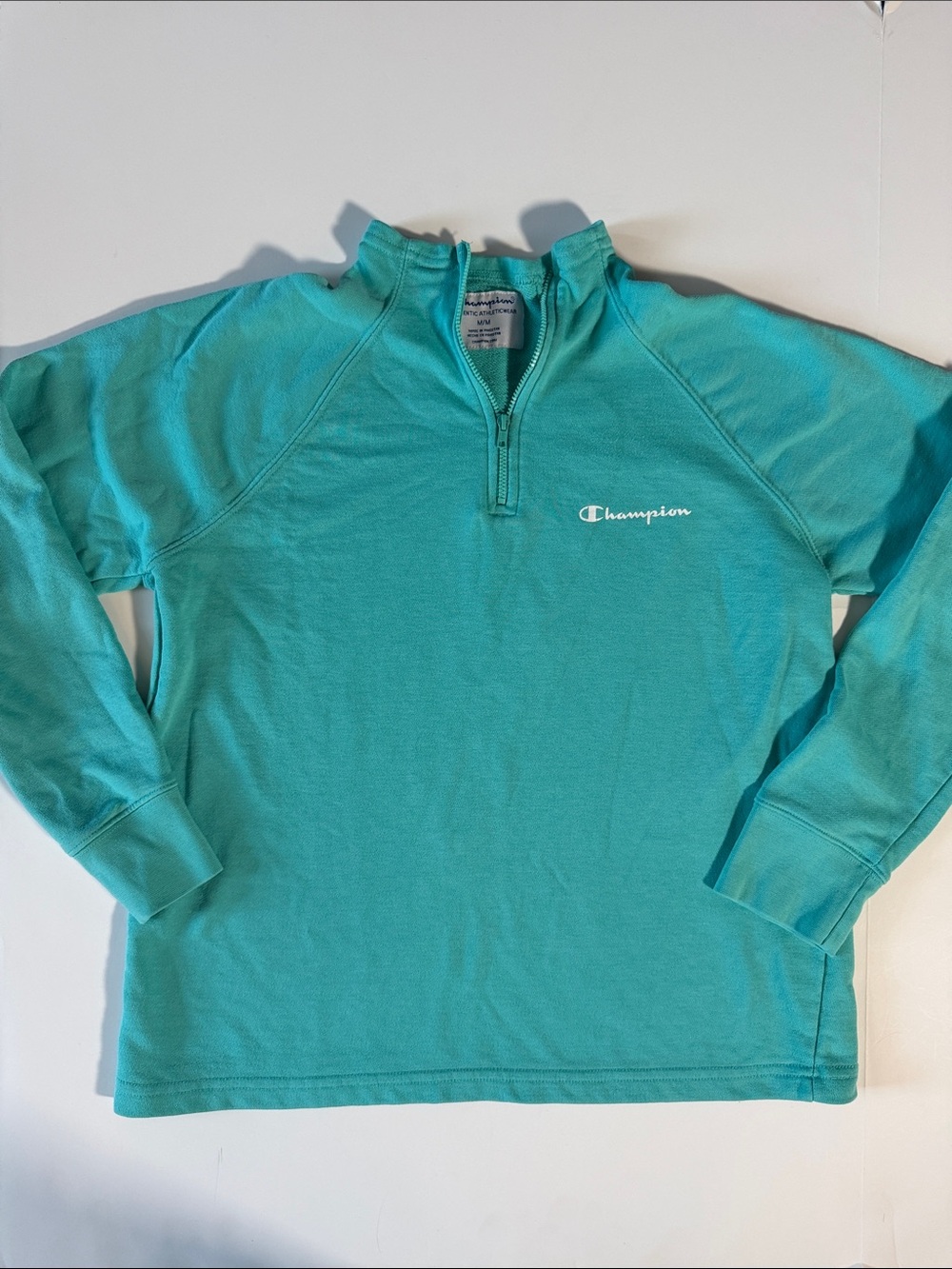 Champion Women's Portal Teal Half-Zip Sweatshirt Pullover Too Medium shirt